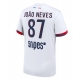 Paris Saint-Germain Joao Neves #87 Borte Drakt 2025-26 Kortermet